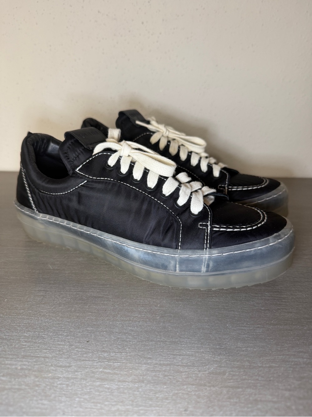Rare Rhude V1 Low Black Clear Sole First Collection Made in Italy Size 8